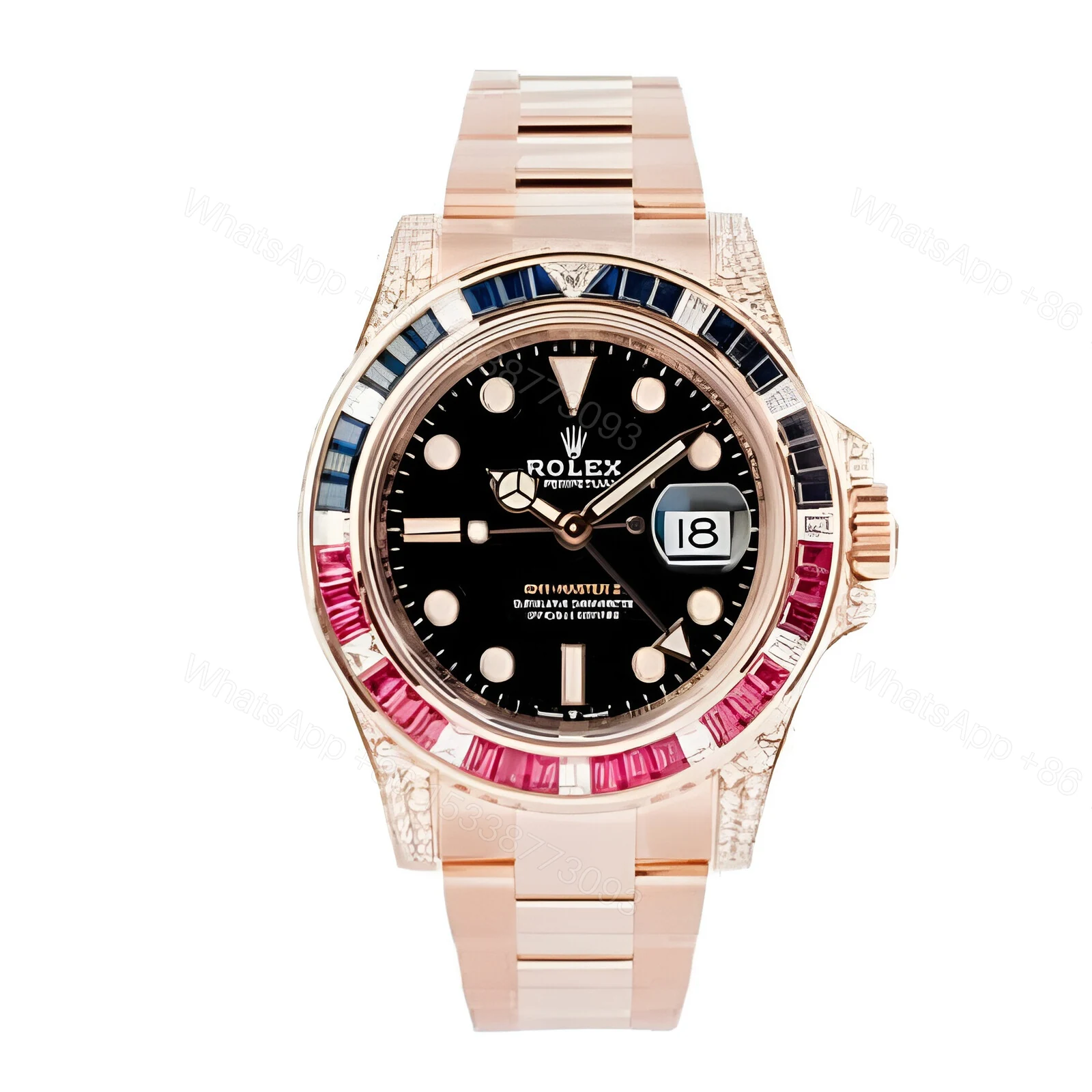 Rolex GMT-Master II 126755SARU Diamond Bezel Black Dial Replica — view 1