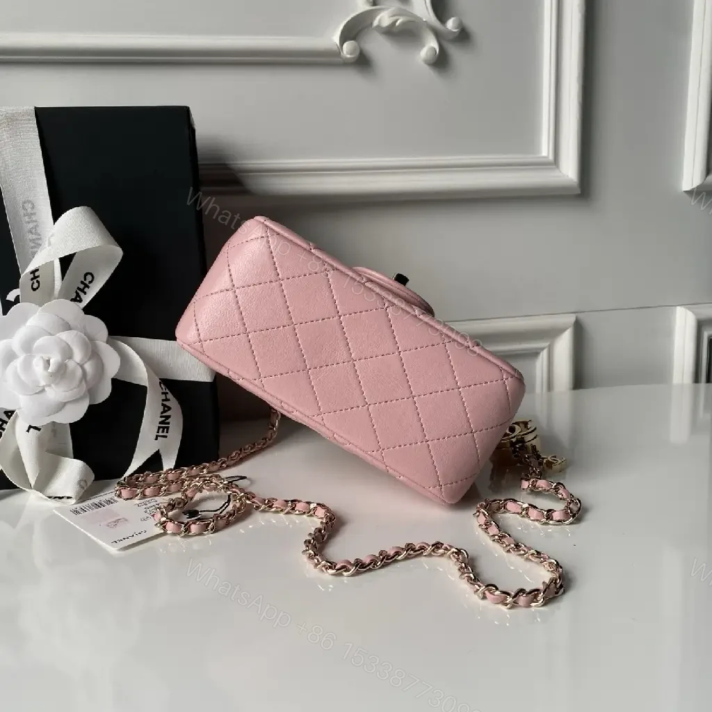 View 8 of Pink Quilted Chain Flap Bag - Luxe Everyday Crossbody Bag