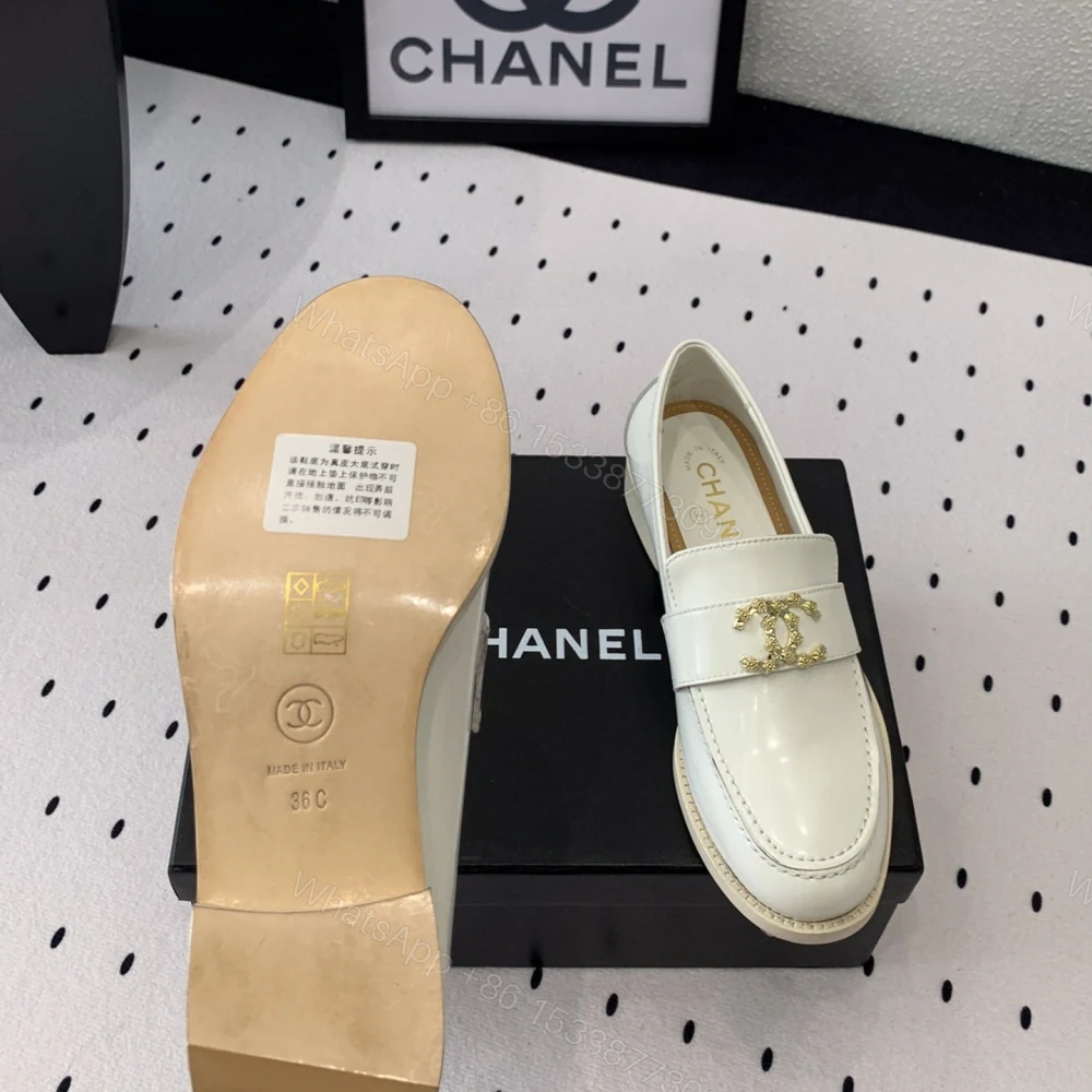 View 9 of 高仿Chanel*24S系列G45663A牛皮革樂福鞋白色3CM免檢版