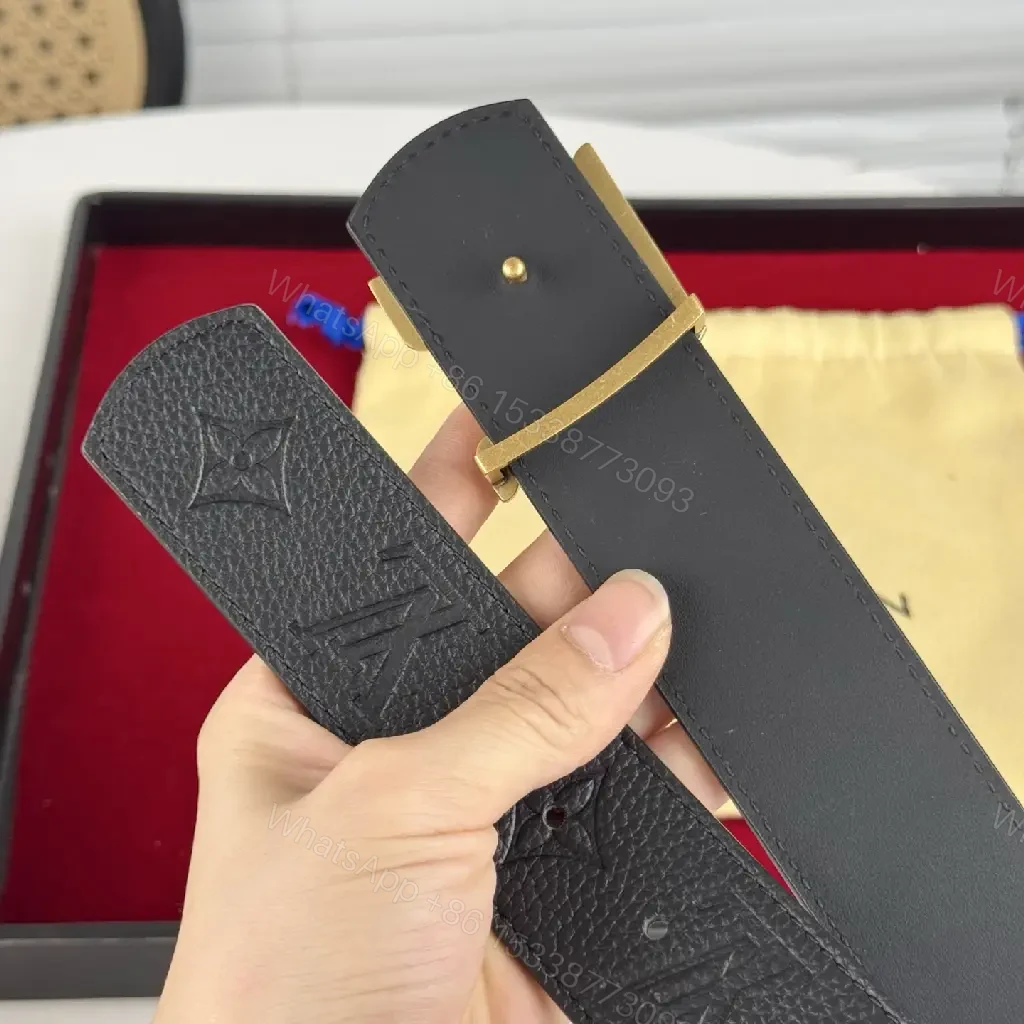 View 7 of Gold-Buckle Monogram Leather Belt, Everyday Luxury