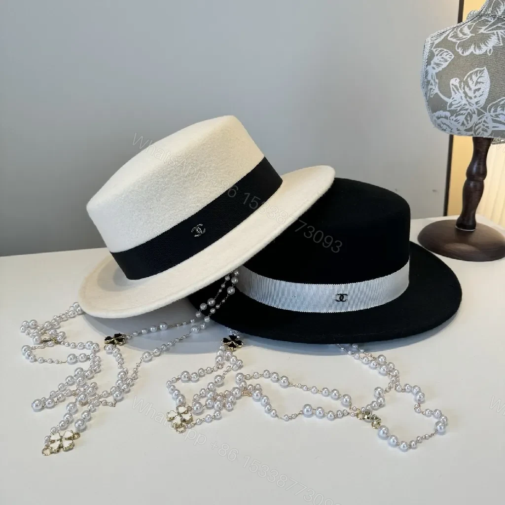 View 8 of Black Fedora + Crystal Necklace Set: Satin Band, Luxe Sparkle