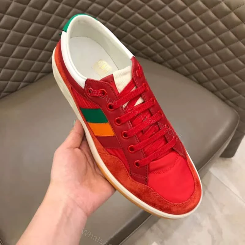 View 5 of GUCCI MEN’S RED LEATHER AND NYLON SNEAKERS – GC62