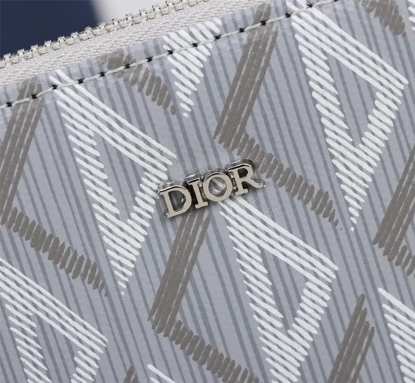 View 8 of Grey Dior Oblique Jacquard Pouch â€” Elegant, Hands-free Carry