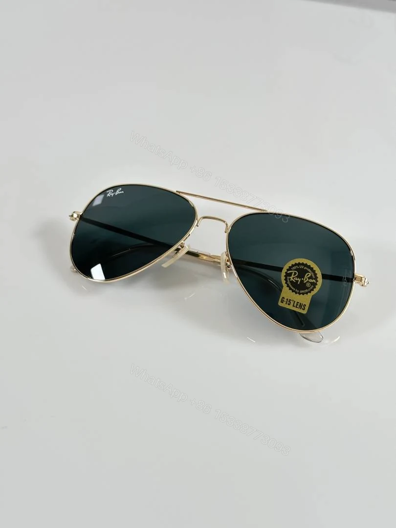 View 3 of First Copy Rayban Aviator 3026 Gold Black (GLASS)