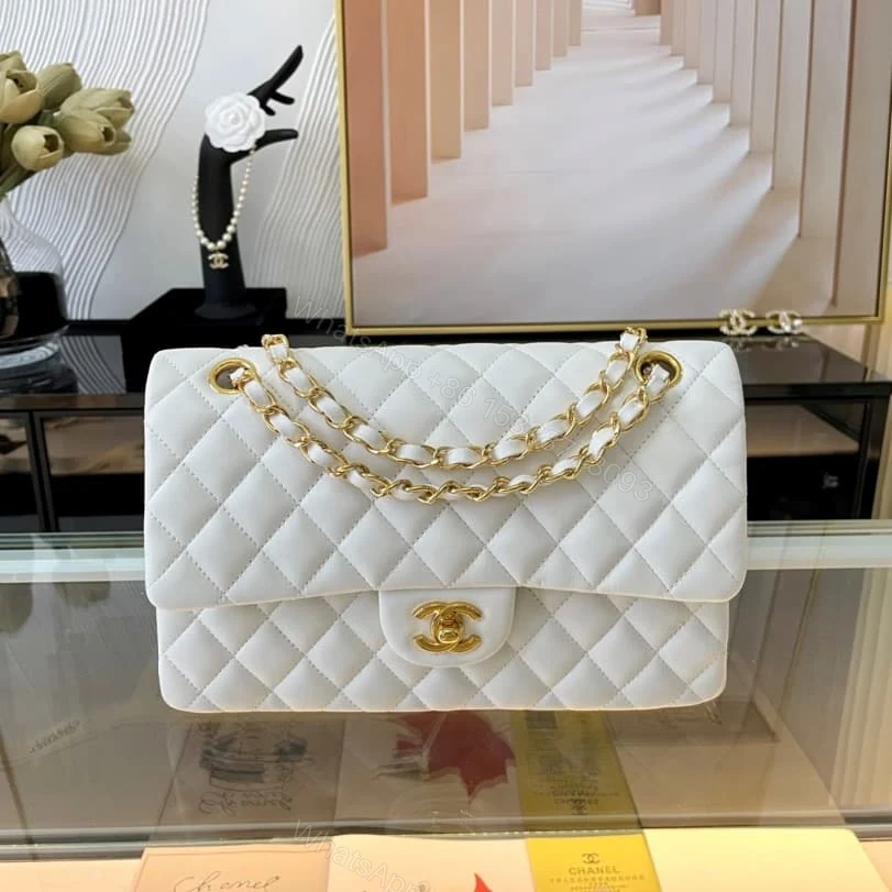View 2 of Chanel Classic Medium Handbag White 25Cm A01112