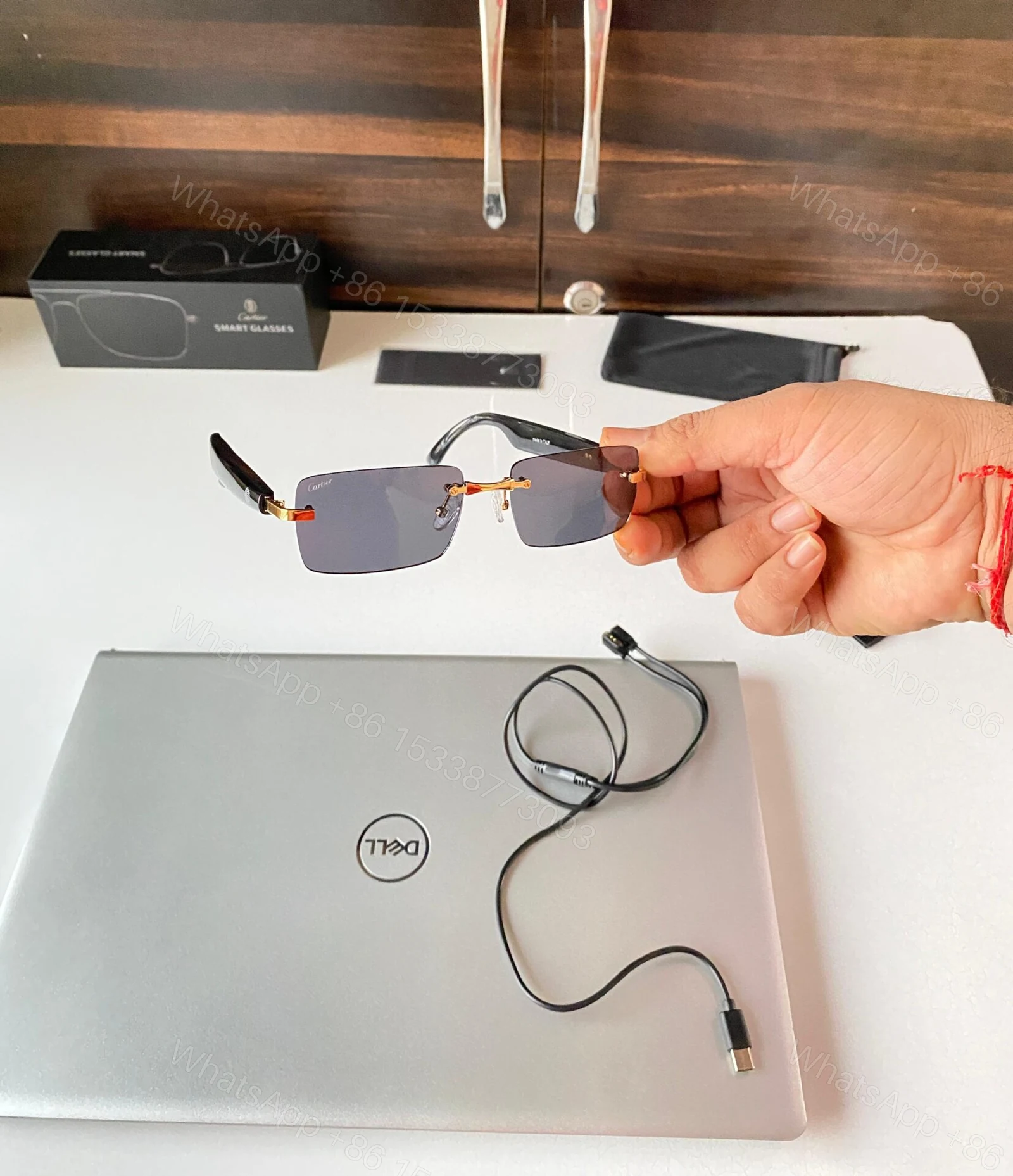 View 8 of Cartier Smart Glasses Metal Tinted Mirror Frame