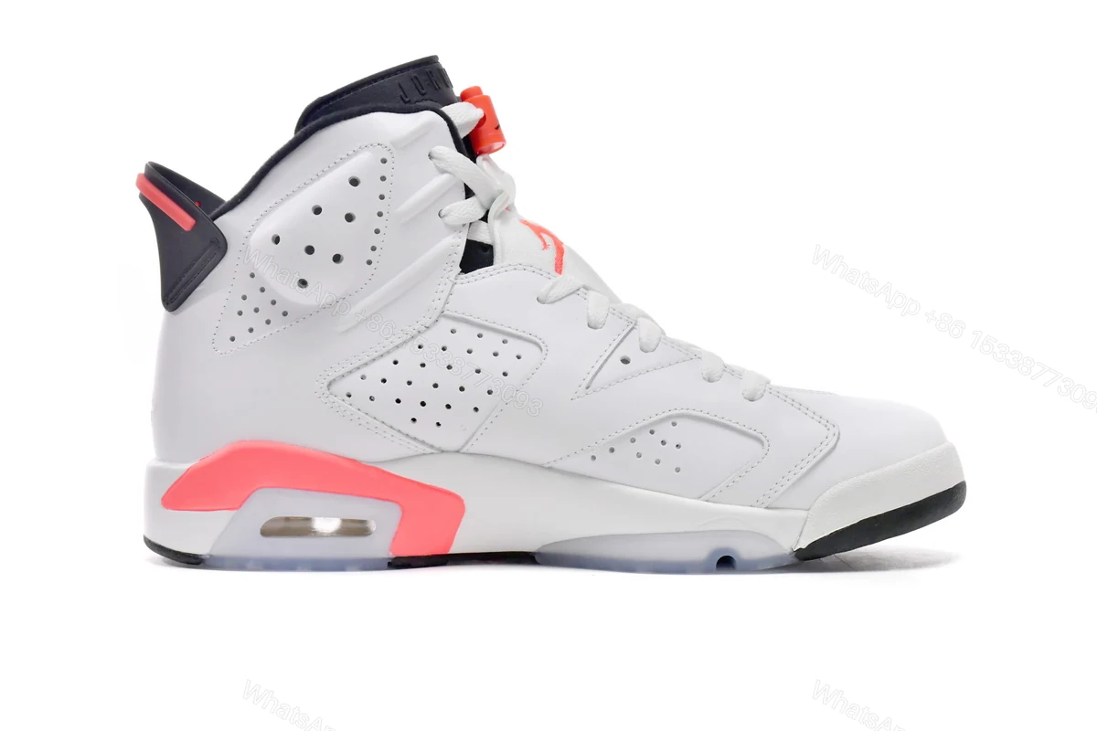 View 2 of Replica Air Jordan 6 Retro Infrared White 384664-123