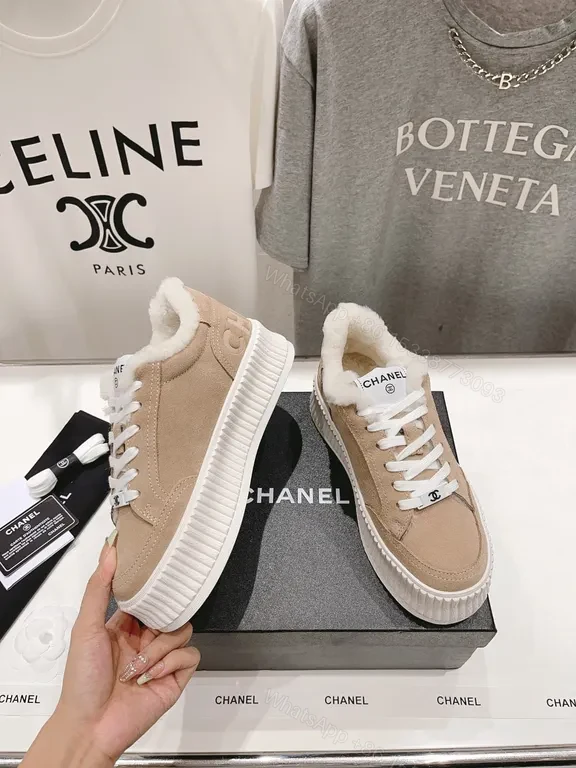 View 5 of Chanel-Inspired Cozy-Suede High-Tops: Plush Comfort Sneakers