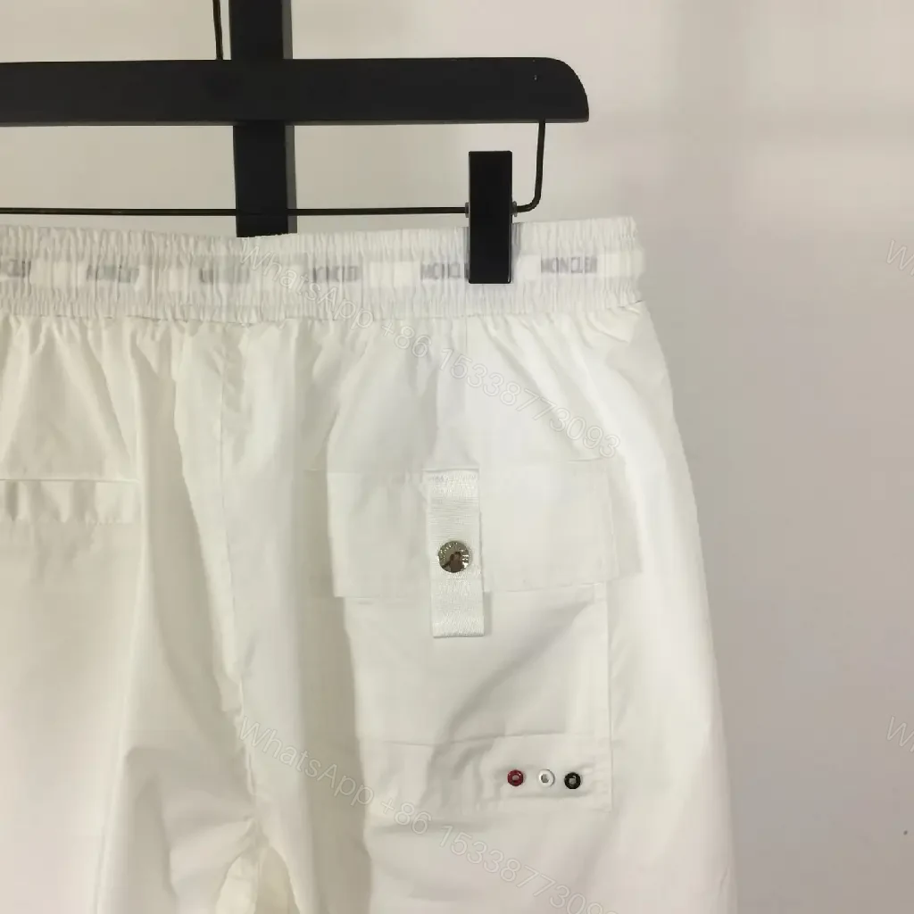 View 9 of White Nylon Shorts Athletic Drawstring Moncler-style Logo