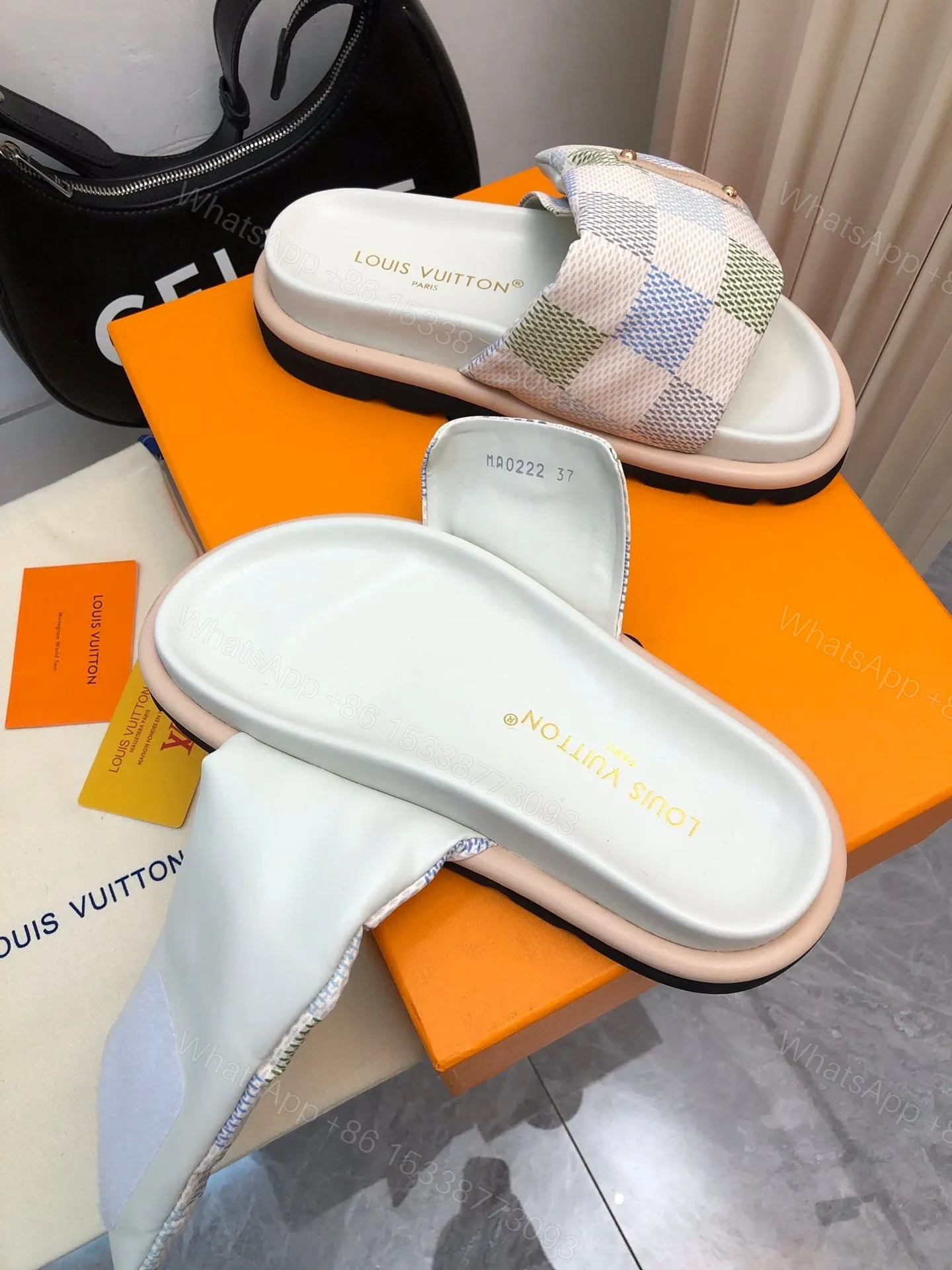 View 2 of LV Women Multi Color Patterned Fabric Slippers