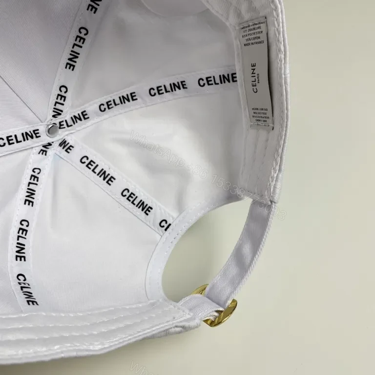 View 2 of Minimalist White CELINE Cap: Luxury Baseball Hat with Subtle Branding