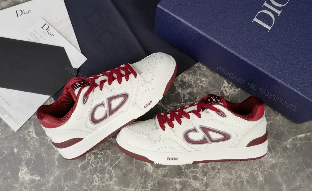 View 7 of White Leather Burgundy-Accent Sneakers: Luxe Comfort, Sporty Chic