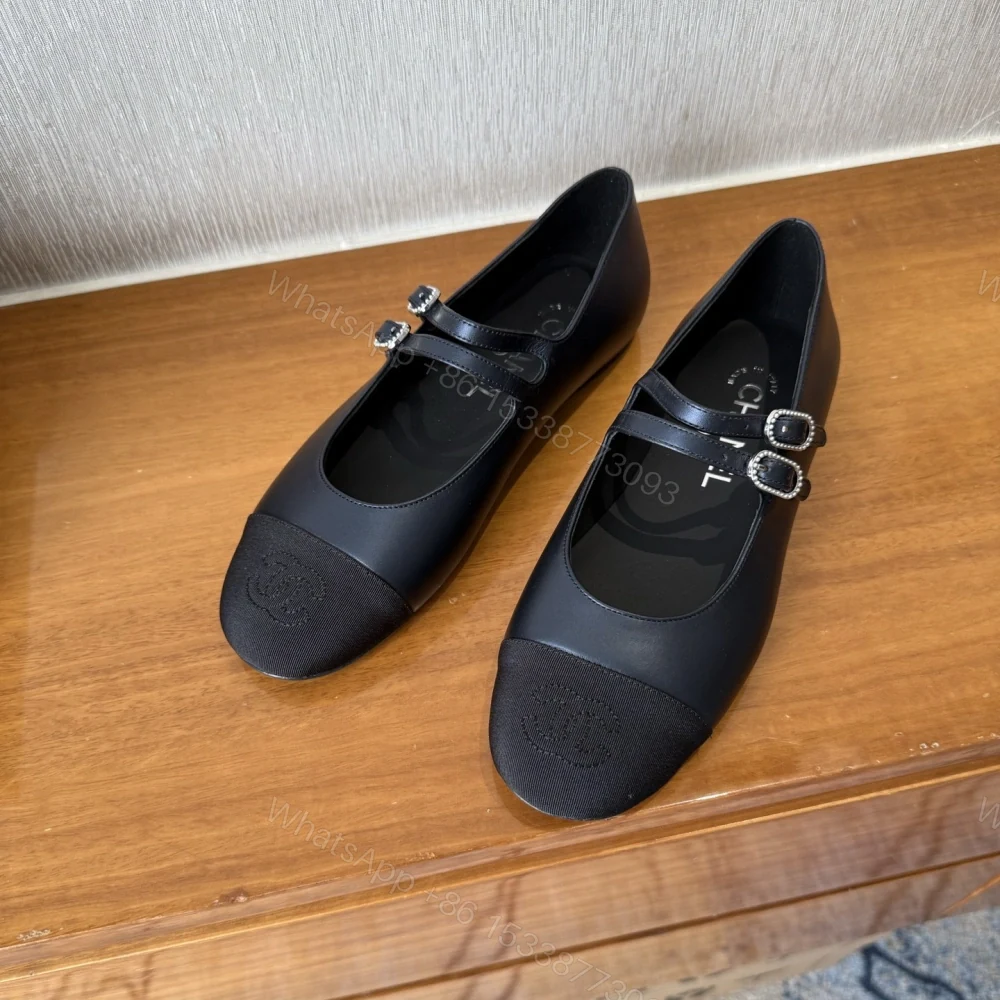 View 10 of 高仿Chanel*G45698圓頭塔扣平底鞋黑色免檢版