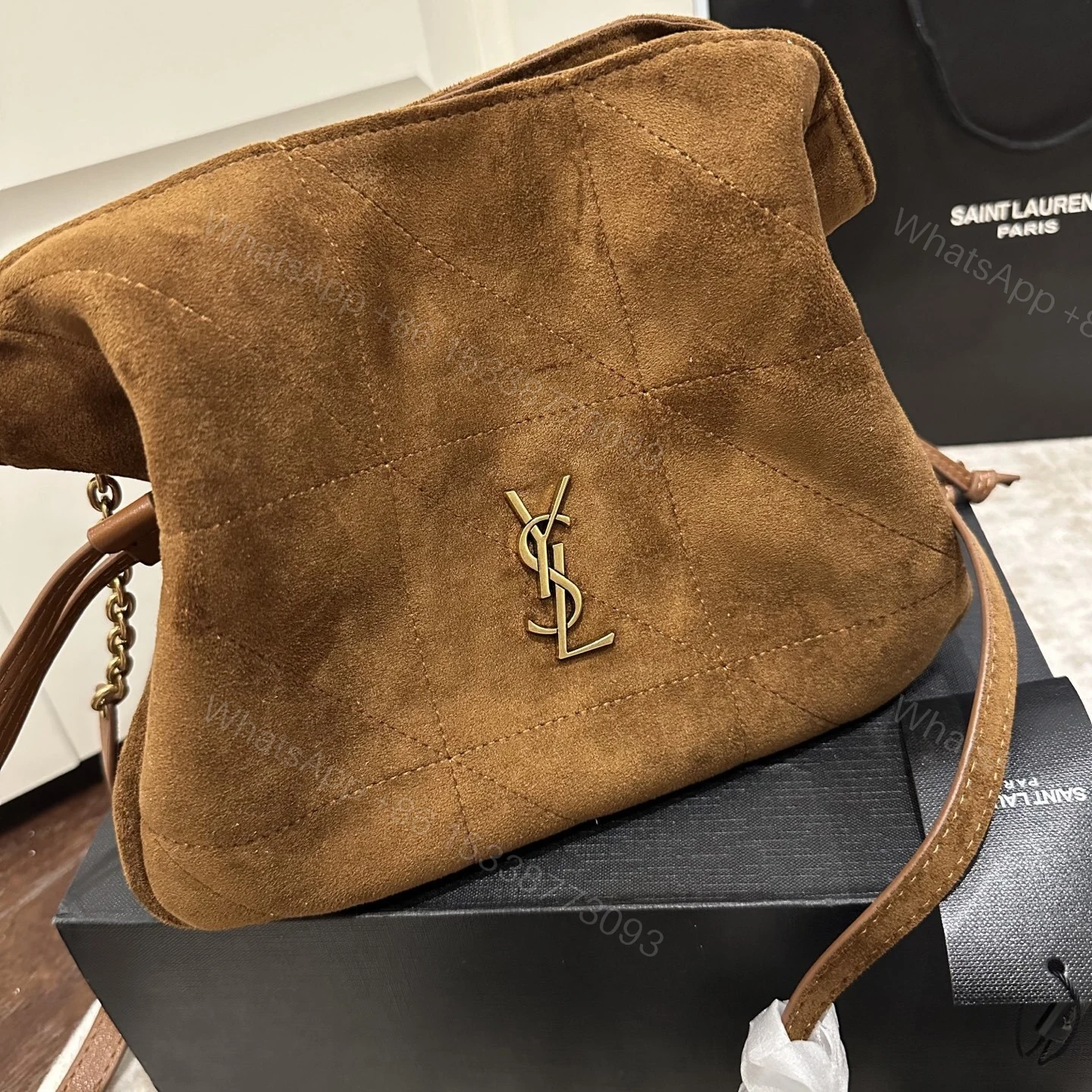View 4 of Saint Laurent Jamie Shoulder Pouch In Caramel Cognac 26Cm