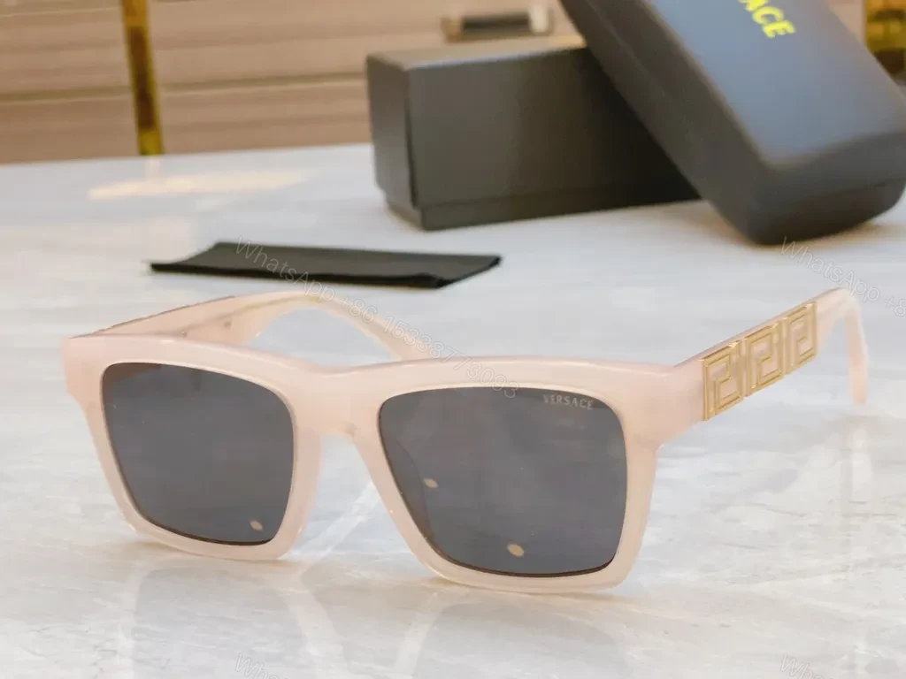 View 2 of Black Polycarbonate Square Sunglasses - Versace-Inspired, Luxe Frame