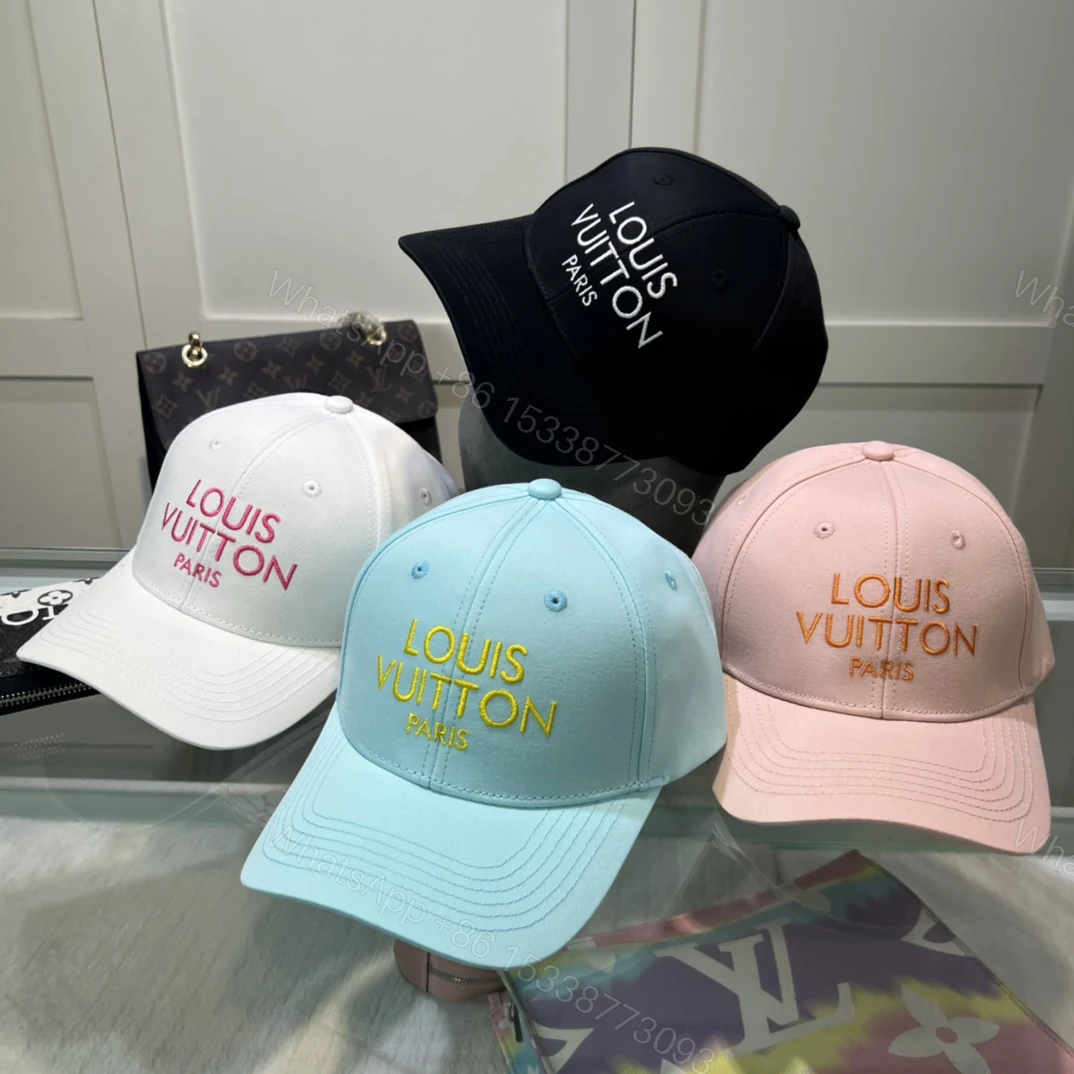 LV精品仿製刺繡棒球帽四色巴黎字樣設計清新配色 — view 1