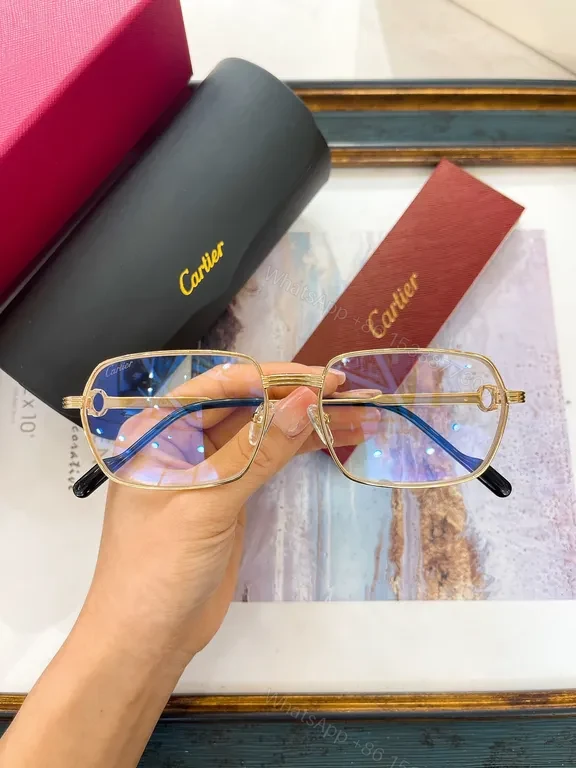 View 4 of Pink Cartier Sunglasses: Gold Frame, Pink Lenses, All-Day Comfort