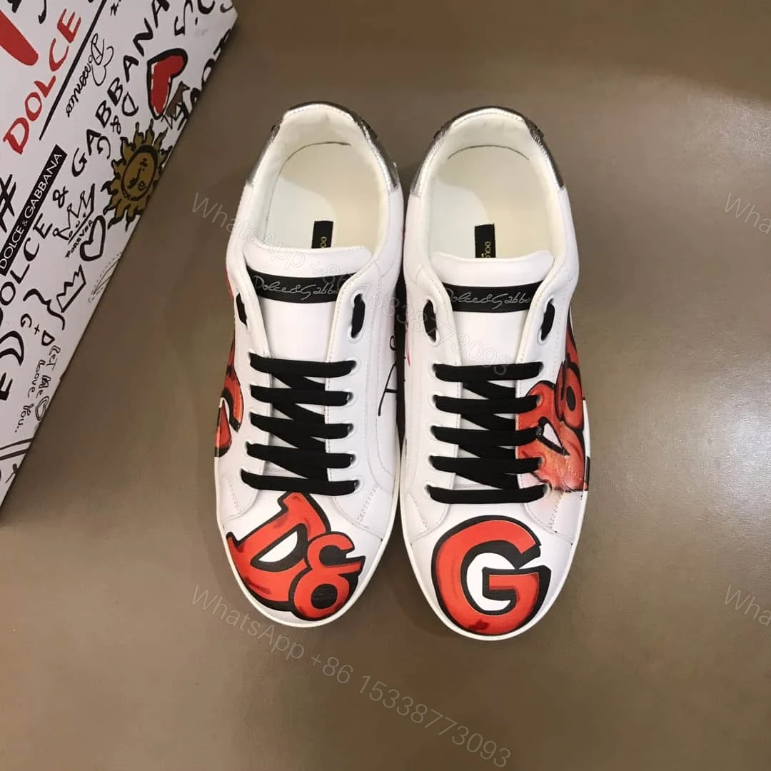 View 3 of DOLCE & GABBANA CALFSKIN PORTOFINO SNEAKERS WITH PATCHES OF THE DESIGNERS – DG02