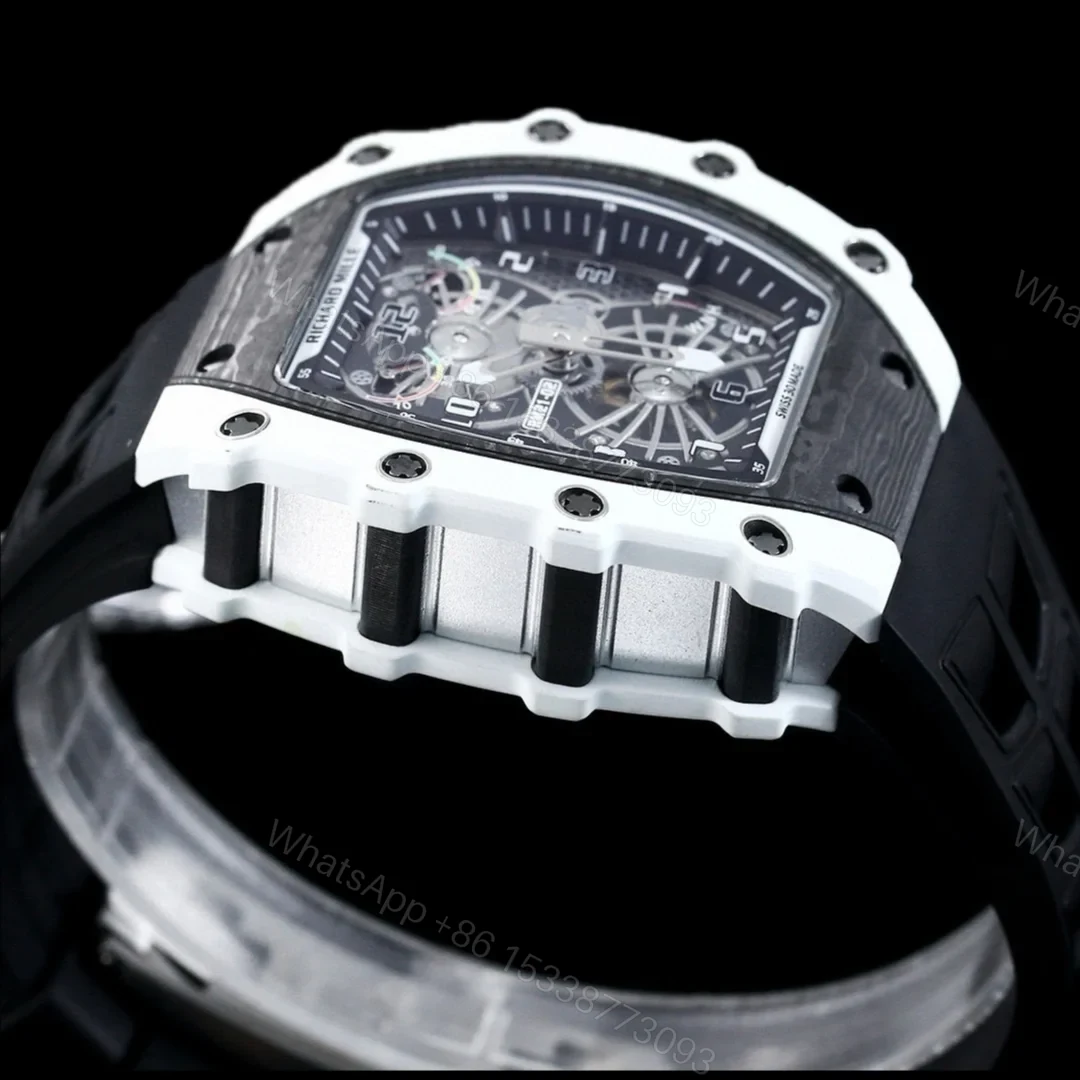 View 7 of Richard Mille RM21-01 Automatic Skeleton Watch 40MM Black Carbon Fiber Case Premium Edition RM-RM21-01-BLK-CARBON-40