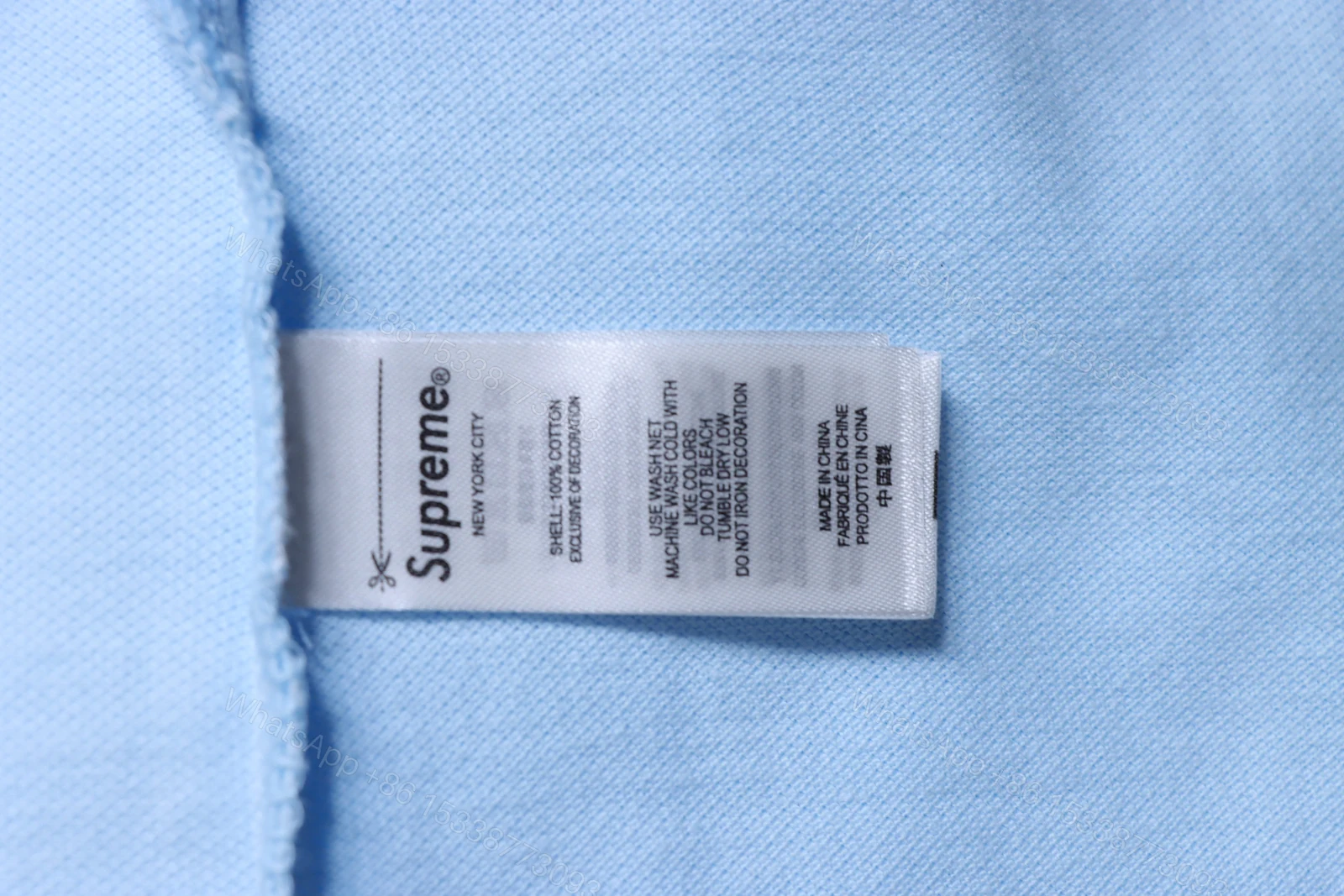 View 7 of Supreme 25SS No.7 Script Embroidered Short-Sleeve Polo Shirt Blue