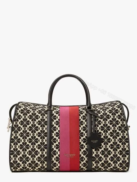 View 5 of Kate Spade New York Flower Jacquard Premium Classic Duffle Bag First Copy | AAA+ Replica