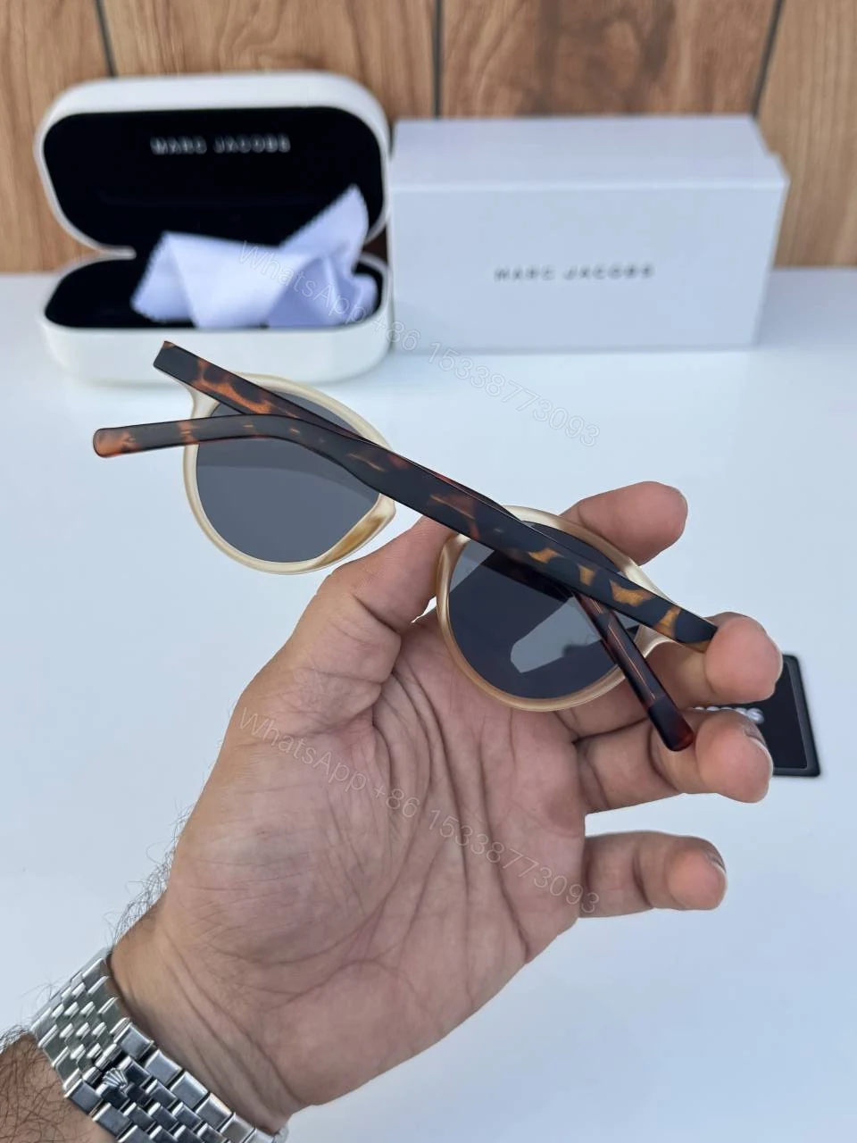 View 4 of First Copy Marc Jacobs 1103 Peach Tiger Black Luxury Eyewear