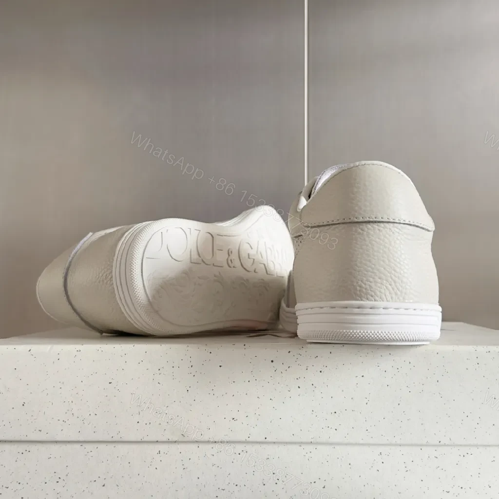 View 5 of Off-White Leather Sneaker: Minimalist, Perforated, Comfortable