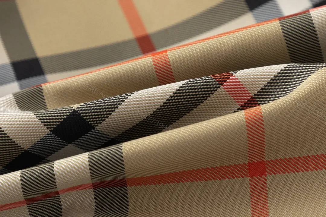 View 8 of Beige-Black-Orange Check Lightweight Windbreaker, Casual Style
