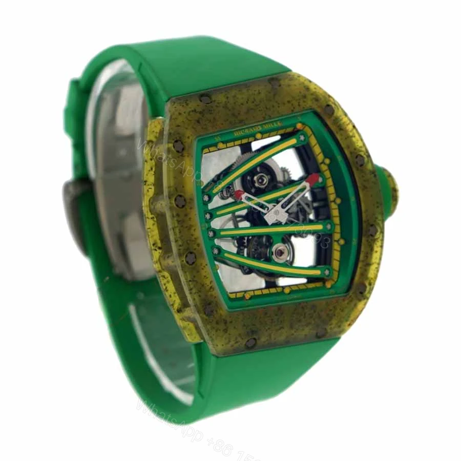 View 2 of Richard Mille RM 59-01 Super Clone: Tourbillon Yohan Blake Green and Yellow Ceramic