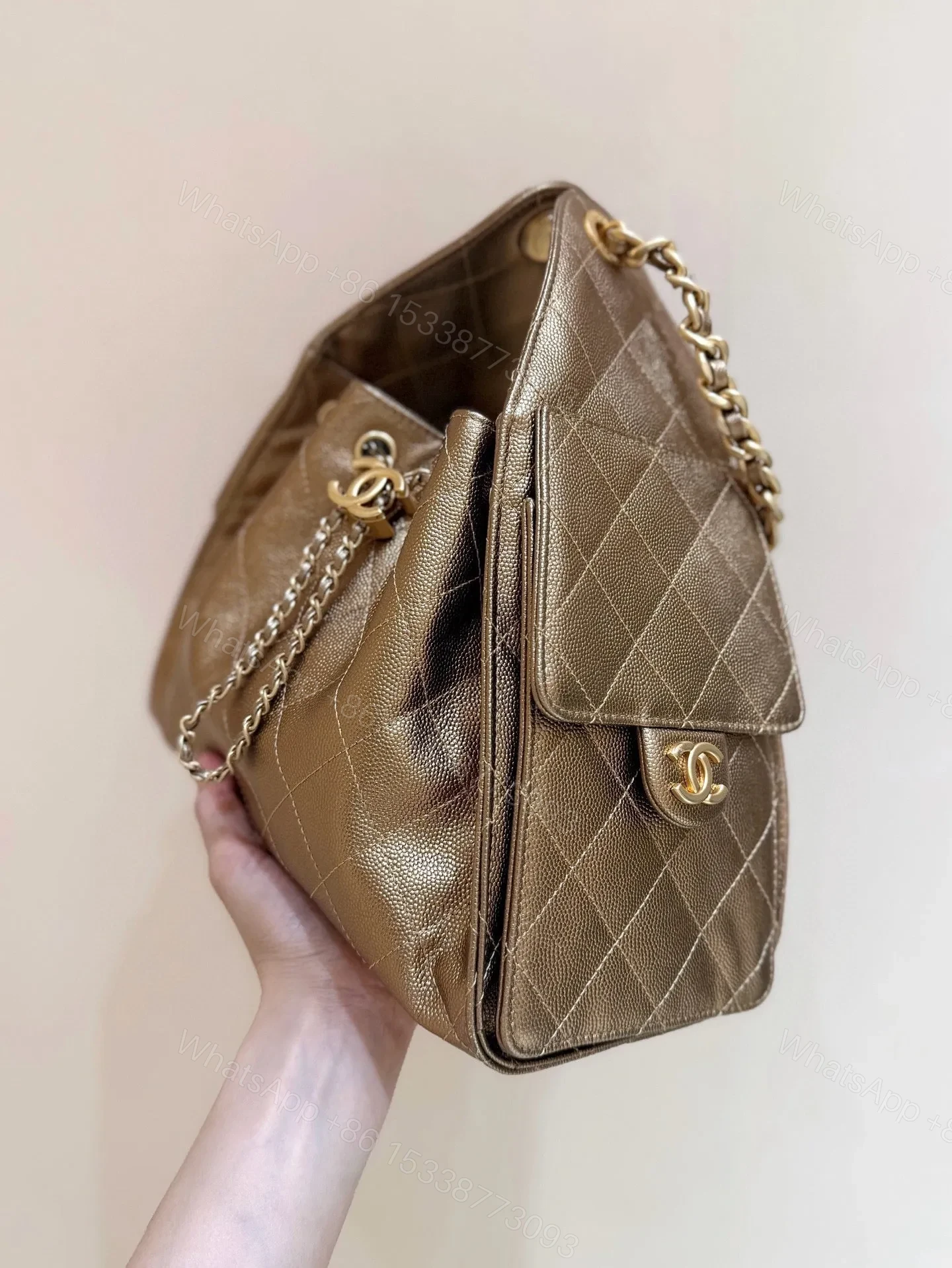 View 7 of CHANEL 25 HANDBAG 30 IN GOLDEN BROWN WITH GOLD HARDWARE