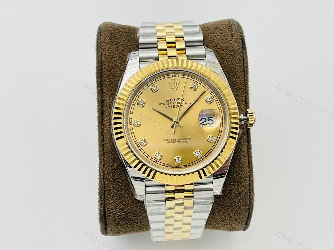 Fake Rolex Datejust Champagne Diamond Best Jubilee Bracelet 41MM 126333-0010 — view 1