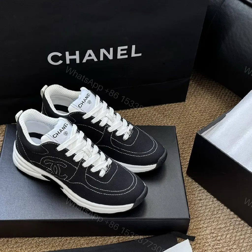 View 3 of Black & White Luxe Sneaker: Couture-Inspired Comfort