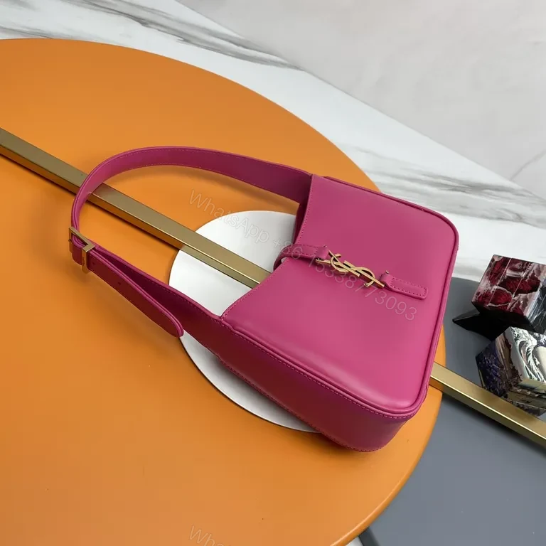 View 4 of Magenta Leatherette Saddlebag: Luxe, Compact, Allâ€‘Day Versatility