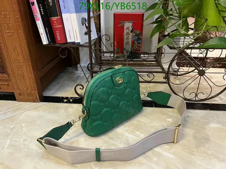 View 6 of Fake Gucci GG Matelassé Green Leather Bag PZK456