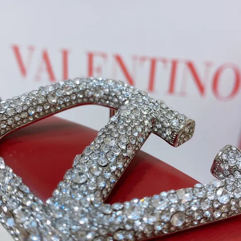 View 7 of Bold Valentino Red Belt with Crystal Double-V Buckle