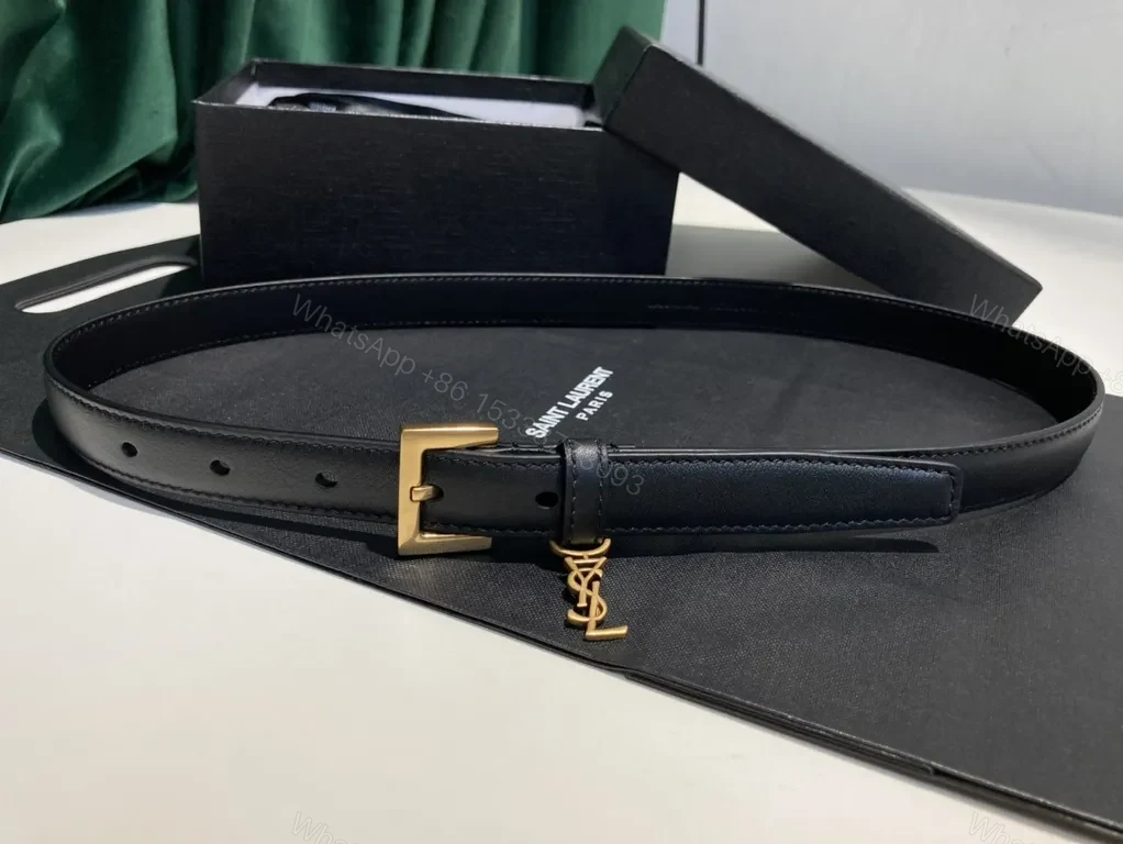 View 5 of Sleek Black Leather Belt with Gold Buckle â€” Luxury Everyday Belt