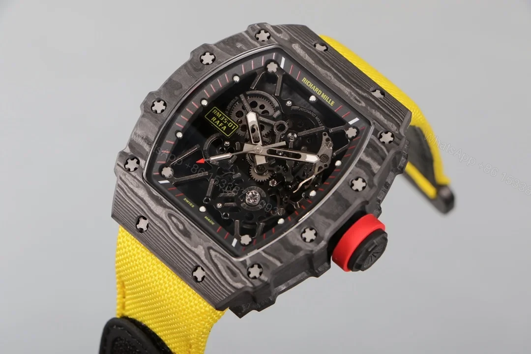 View 3 of Richard Mille RM35-01 NTPT Carbon Fiber RMUL3 Yellow Strap Watch RM35-01-CF-YELLOW