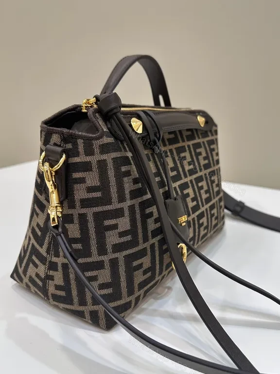 View 3 of Black Monogram Crossbody: Lux Leather-Trim, Gold Hardware, Everyday