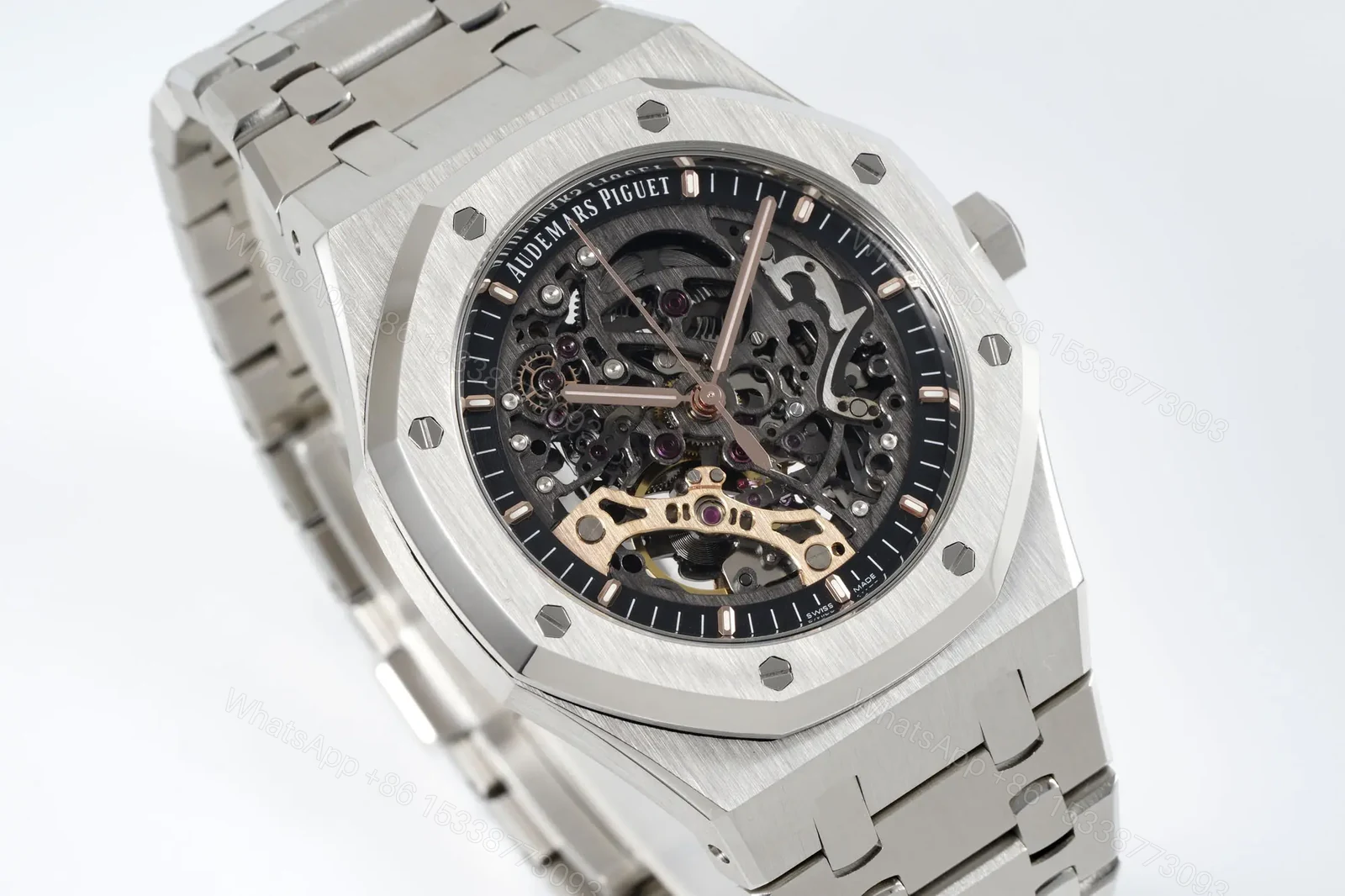 View 3 of JH Factory Audemars Piguet Royal Oak Offshore 15407ST.OO.1220ST.01 Men’s Mechanical Watch – Silver with Skeleton Dial, 41mm Case, Calibre 3132 Movement