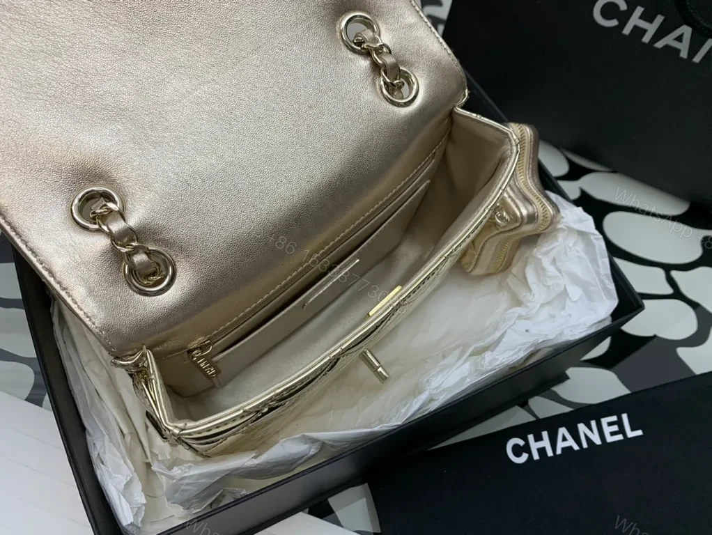 View 3 of Gold Quilted Elegance Handbag: Luxe Everyday Carry-All