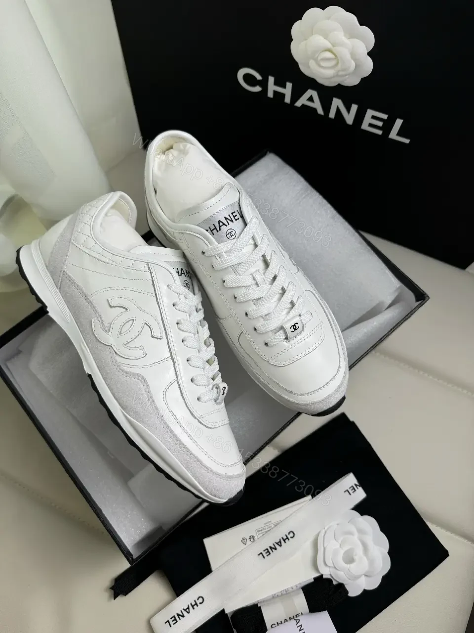 View 5 of Minimalist White Leather Sneakers: Couture-Inspired Luxury