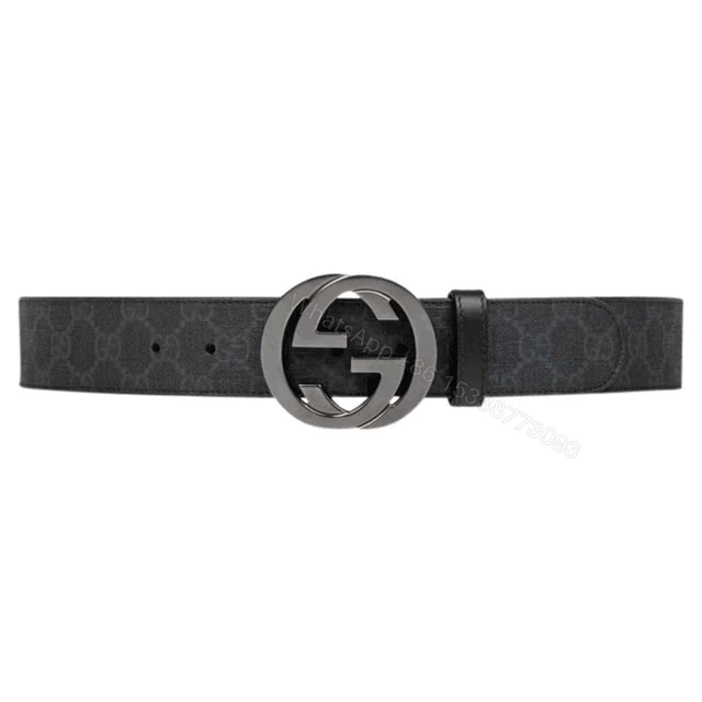 GUCCI MEN’S BLACK GG SUPREME BELT WITH G BUCKLE – B32 — view 1