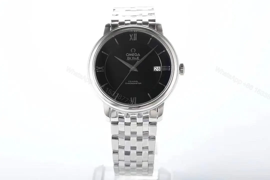 Omega DeVille Prestige Black Dial Stainless Steel Watch with Miyota 9015 Movement — view 1