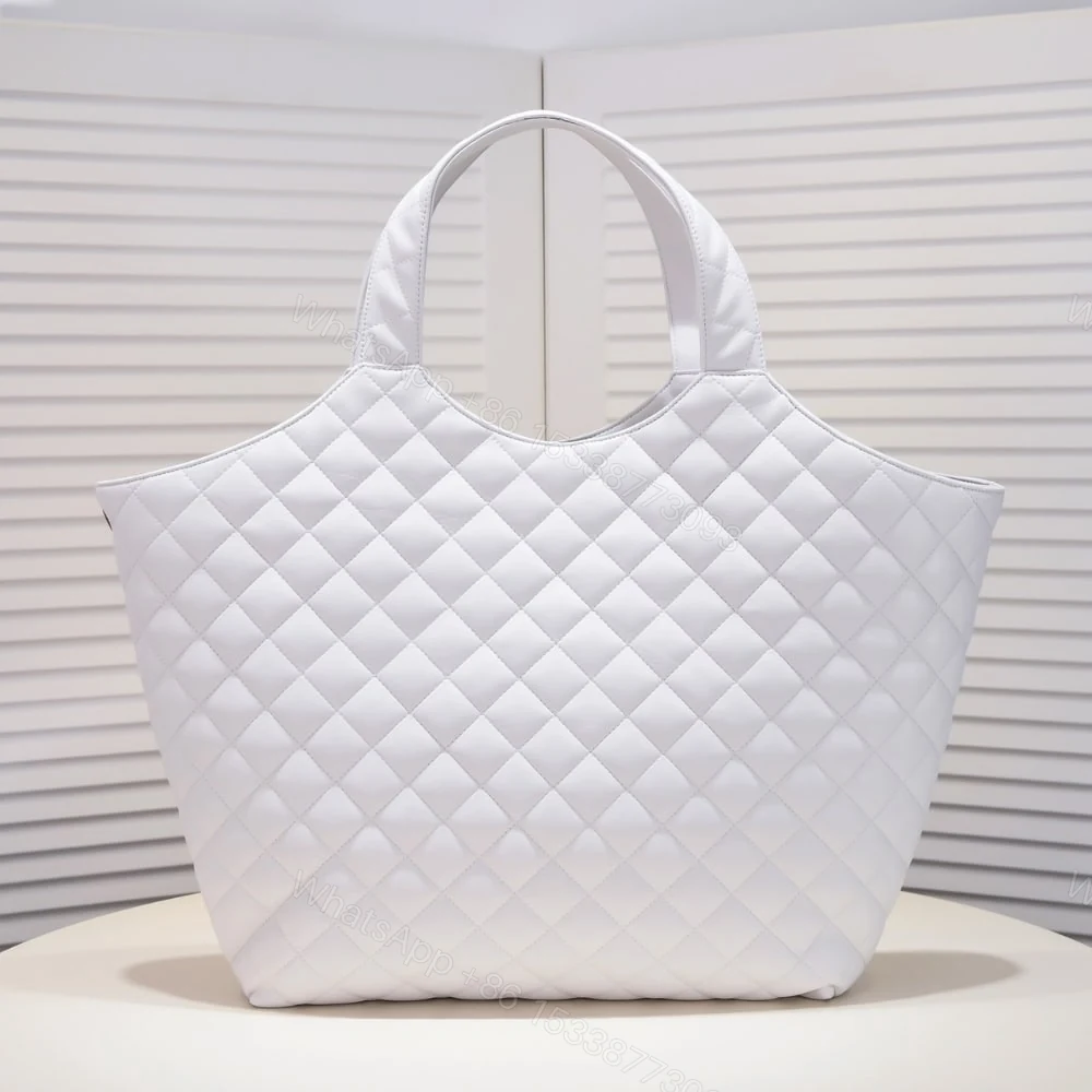 View 5 of Saint Laurent Icare Maxi Shopping Bag In Quilted White 50Cm 698651AAANG1000