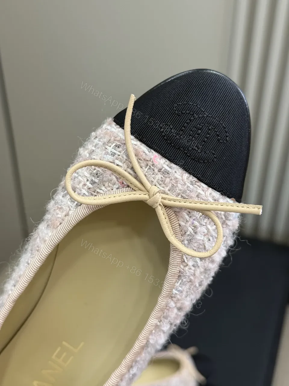 View 3 of Tweed Cap-Toe Ballet Flats – Luxury Everyday Comfort