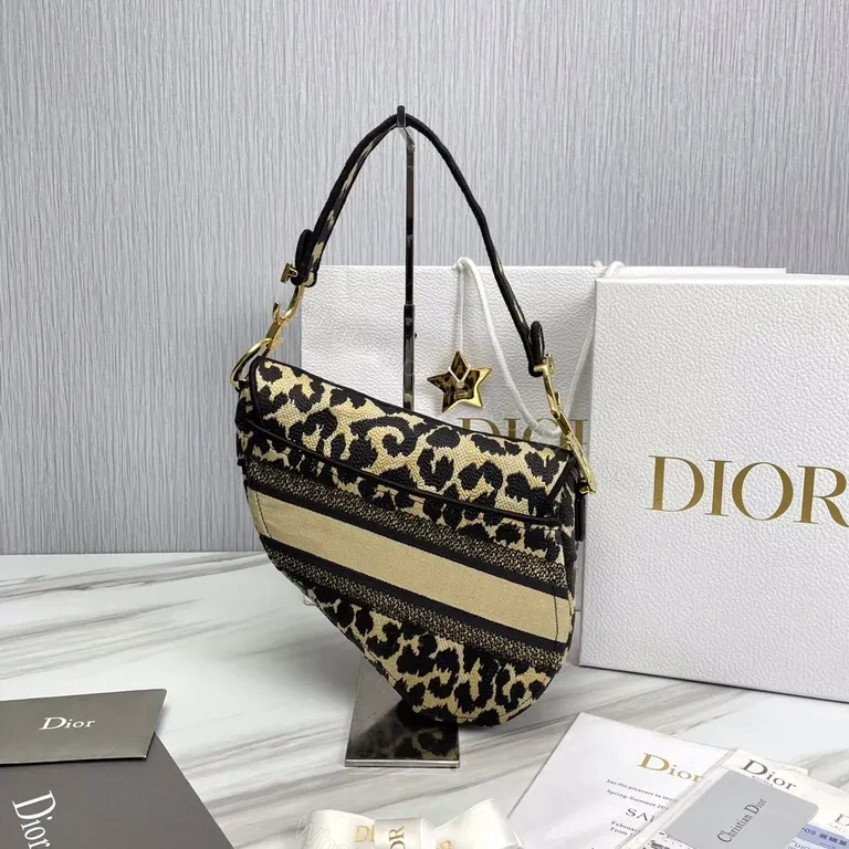 View 4 of Leopard-Print Saddle Bag: Luxe, Compact Dior-Style Accessory