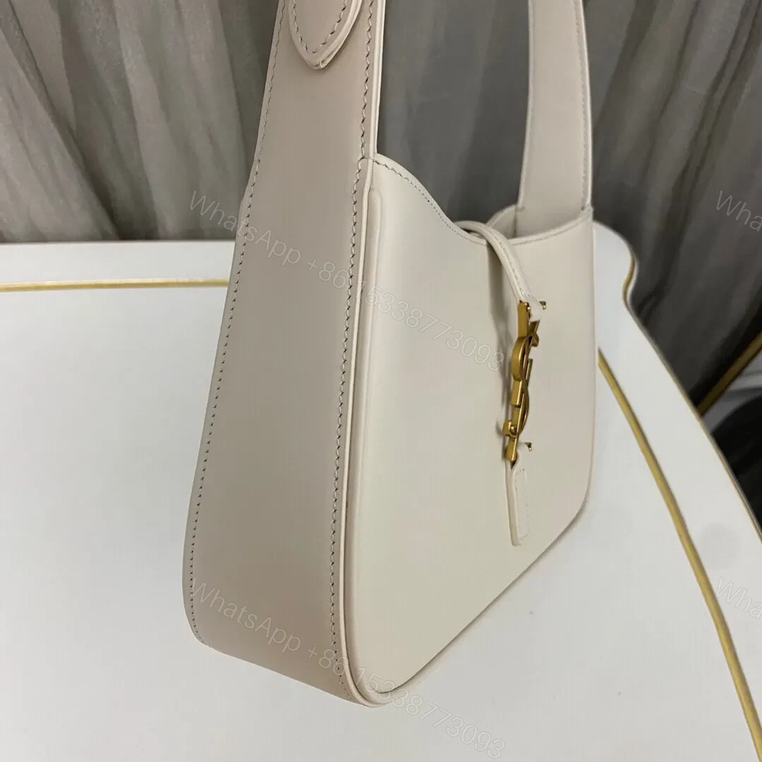 View 3 of Saint Laurent le 5 a 7 mini hobo bag – White