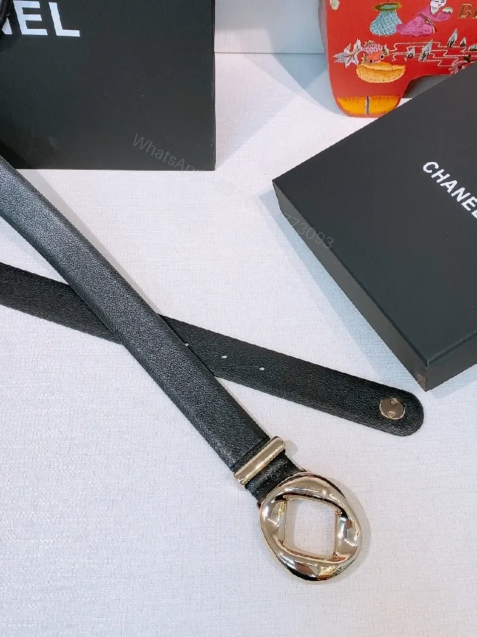 View 6 of Sleek Black Leather Belt - Minimalist Modern Luxury Accessory