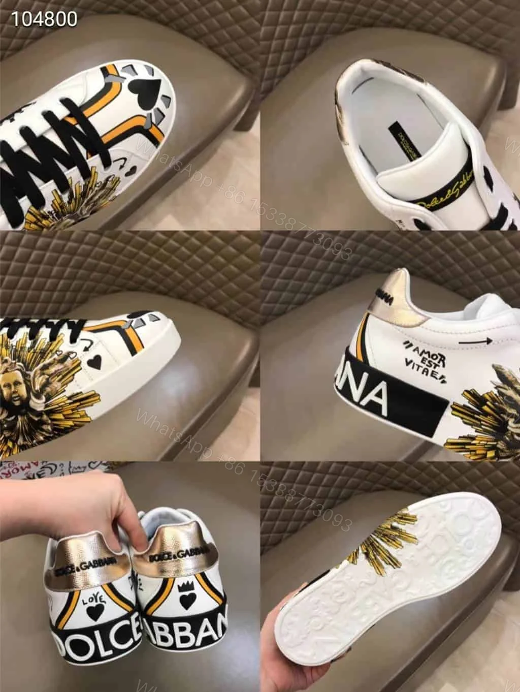 View 3 of DOLCE & GABBANA PRINTED CALFSKIN PORTOFINO SNEAKERS – DG7
