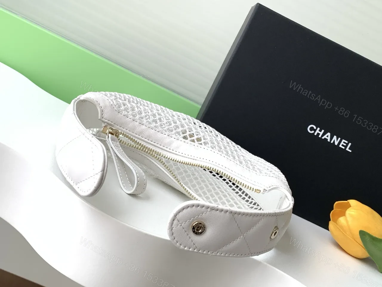 View 8 of Iridescent Mesh Crossbody with Silver Hardware Bag